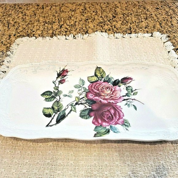I. Godinger and Co. Porcelain/China 15 1/2" Serving ~ Bread Relish Vanity Tray - Picture 1 of 3